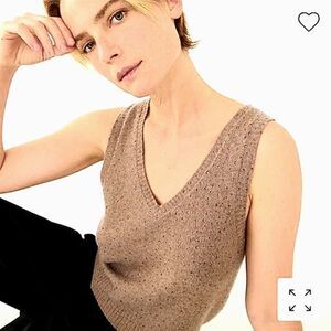J CREW Crystal Embellished Sweater Shell Vest Supersoft Yarn sz XS NWT
